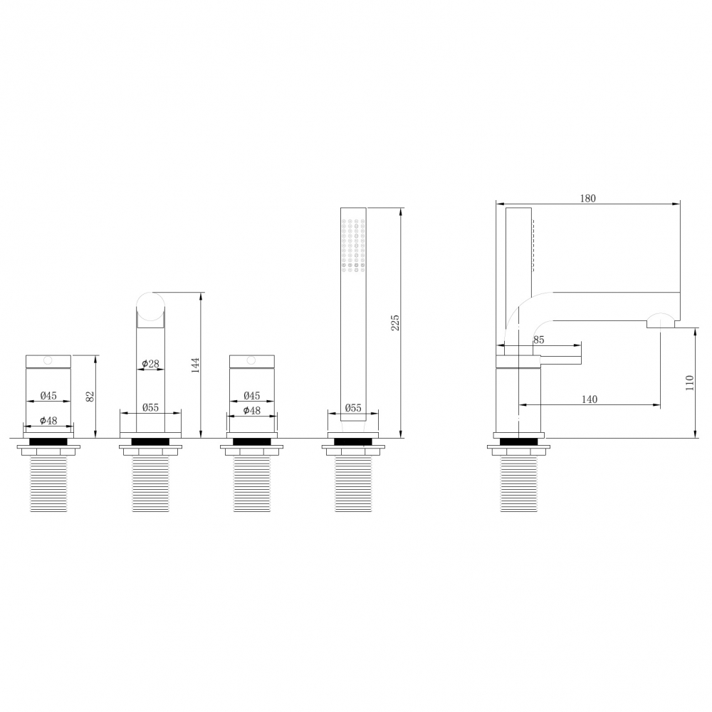 картинка Смеситель ABBER Emotion AF8813 на борт ванны хром 