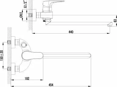 картинка Смеситель для ванны Lemark Shift LM4317C 