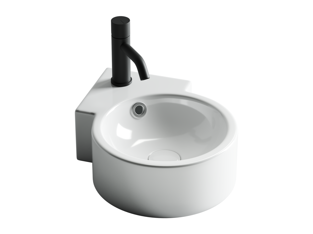 картинка Подвесная угловая раковина Ceramicanova Element CN5019 цвет белый 31х41 см 