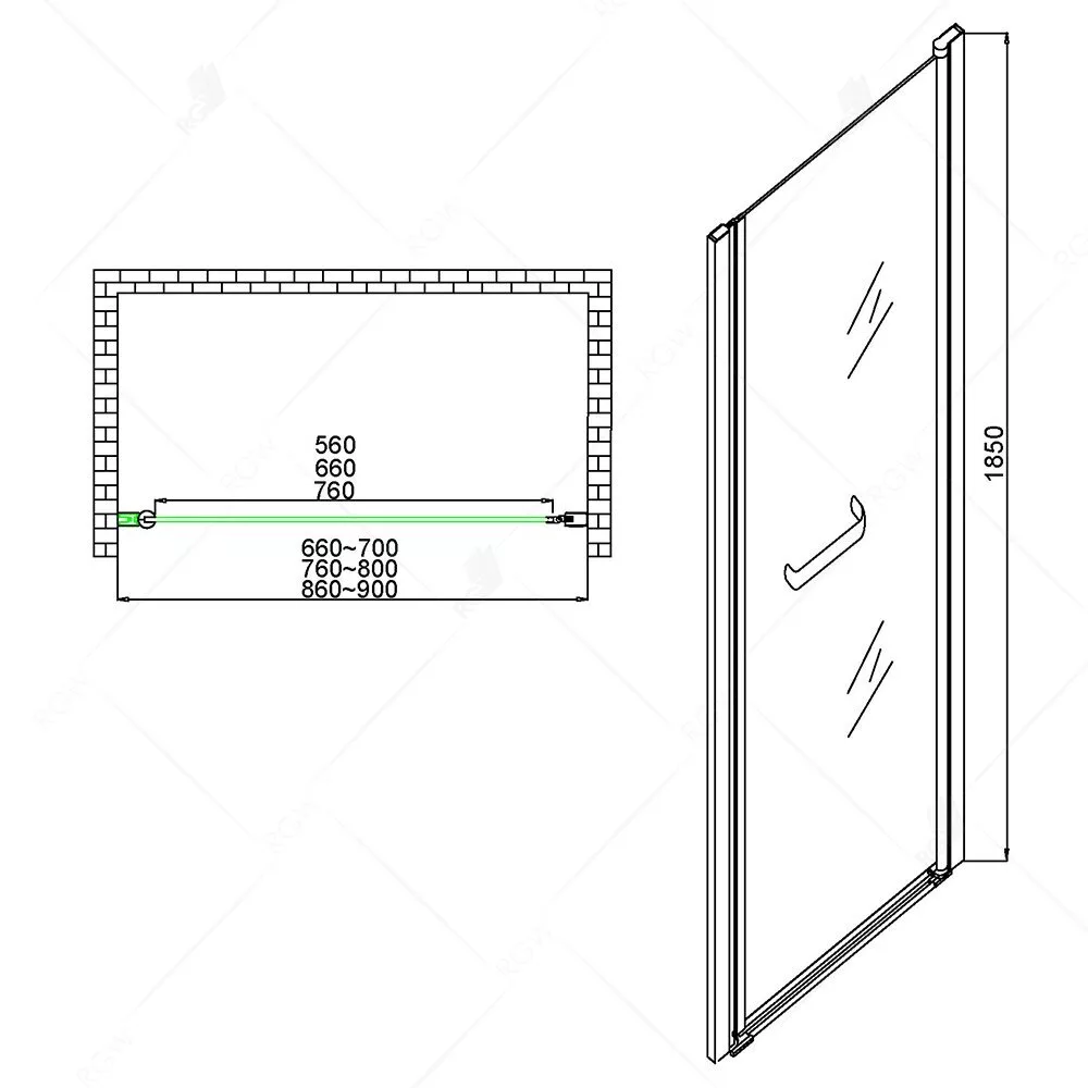 картинка Душевая дверь RGW PA-03 Хром 04080307-11 