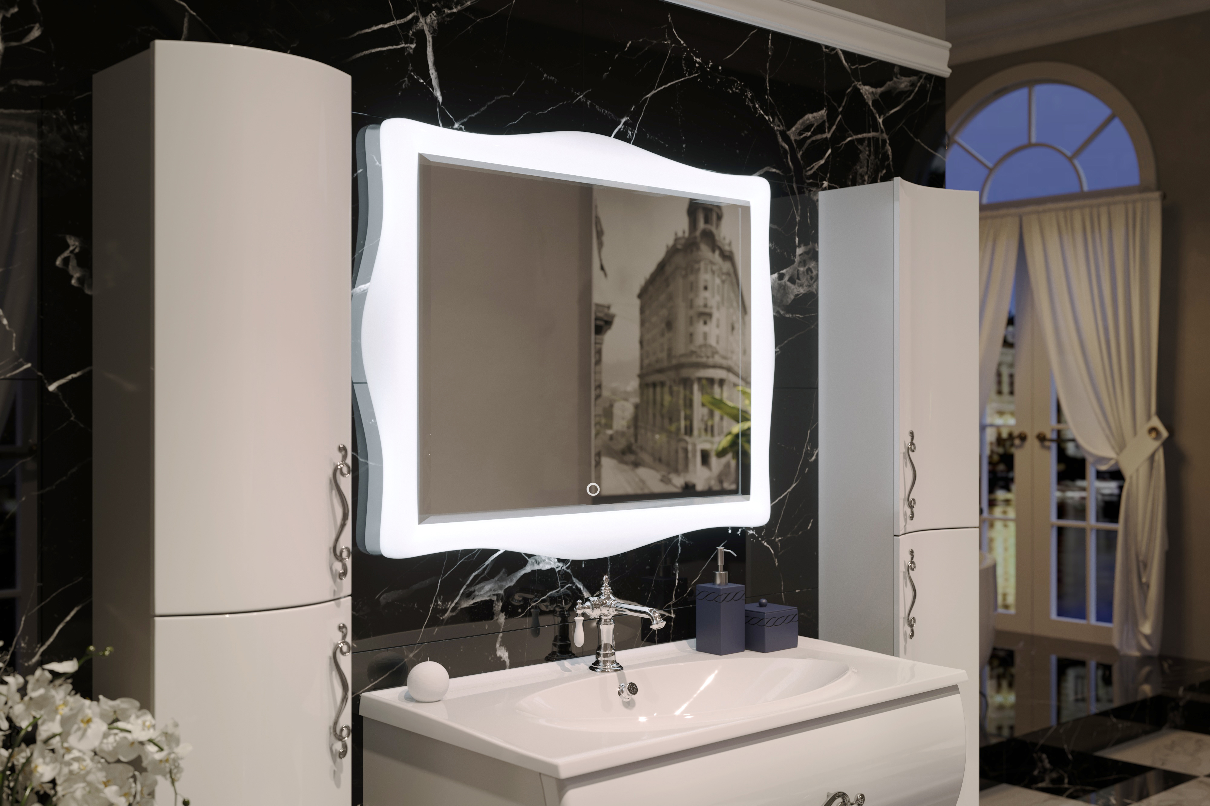 фото Пенал Aima Amethyst 30П 2Д White R выпуклый 