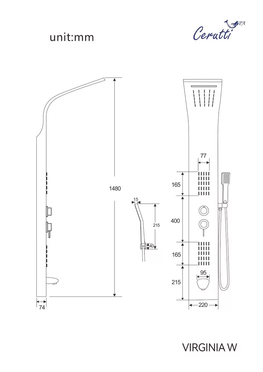 картинка Панель душевая Ceruttispa VIRGINIA W CT9990 