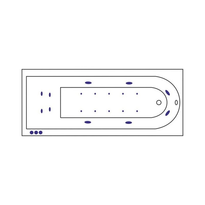 картинка Ванна ACTIMA Aurum Slim 150x70 LUX хром 