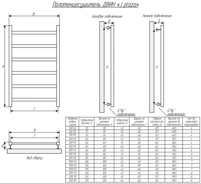 картинка Полотенцесушитель Двин J Plaza 80/50 Водяной (К3 Квадрат Состаренная бронза) (4656754417043) 