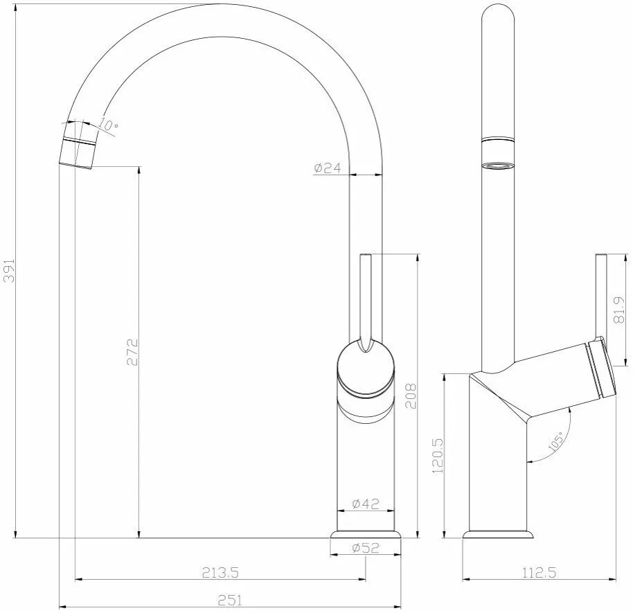 картинка Смеситель Lemark Minima LM3805C для кухни 