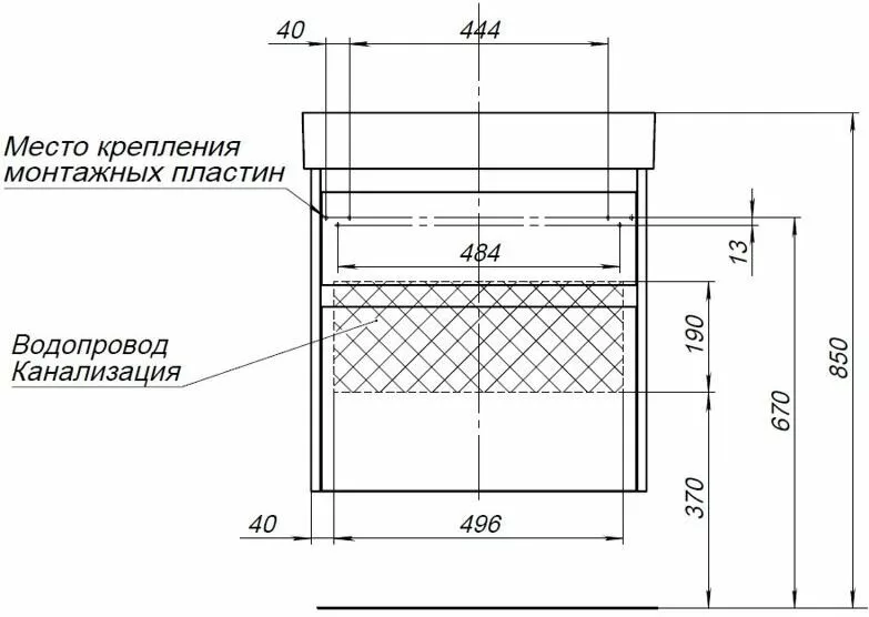 фото Тумба с раковиной Aquanet Nova Lite 60 белый (2 ящика) арт. 00245240 