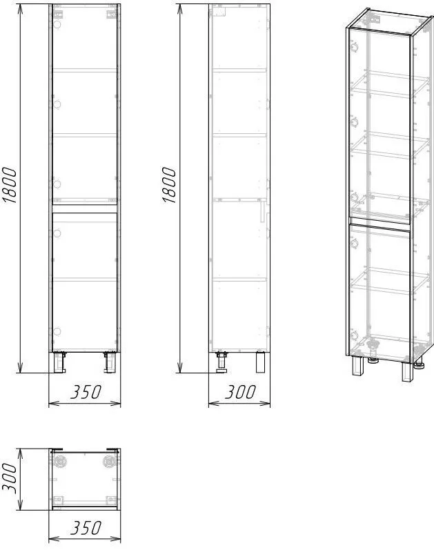 фото Шкаф-пенал Stella Polar Кибела 35 цемент 