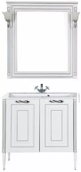 фото Мебель для ванной Aquanet Паола 90 белый/серебро (литьевой мрамор) арт.00182133 