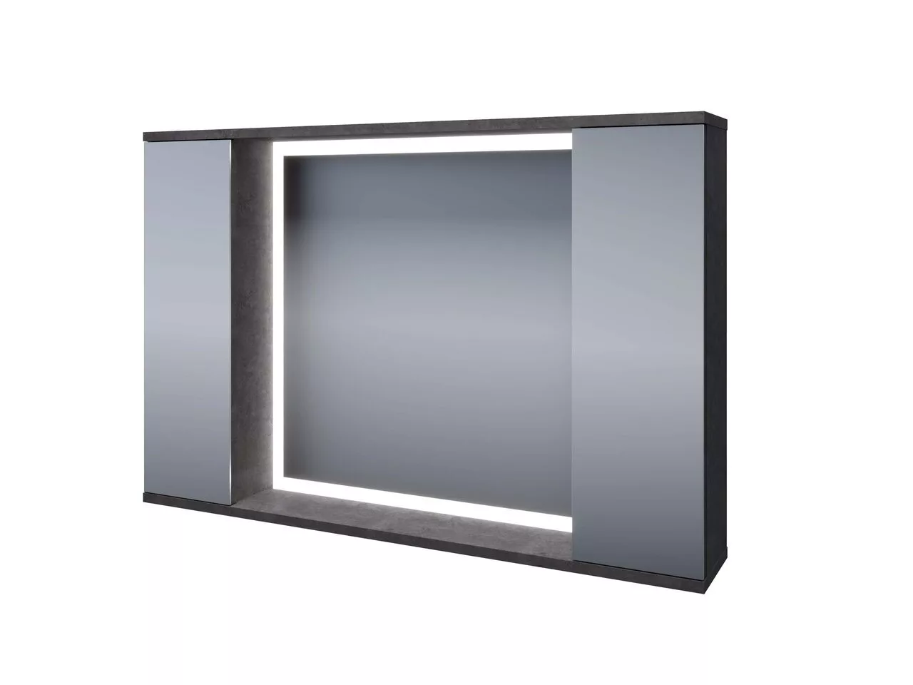 фото Зеркало-шкаф LED Stella Polar Дэрри 100 бетон цемент 2 части 