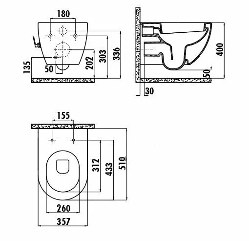 картинка Унитаз подвесной Creavit Free с биде и смесителем безободковый FE322-34CB00E-0002 