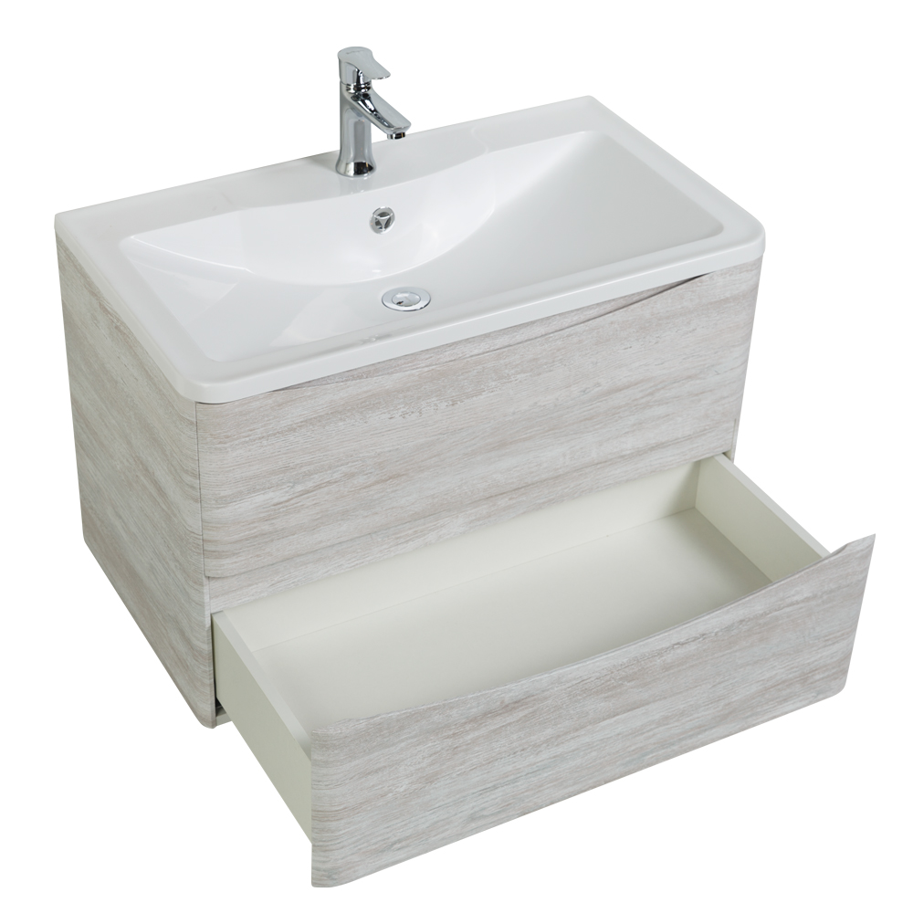 фото Тумба с раковиной подвесная BelBagno ACQUA 100 Rovere Vintage Bianco, раковина белая 