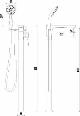 картинка Смеситель для ванны Lemark Shift LM4344C 