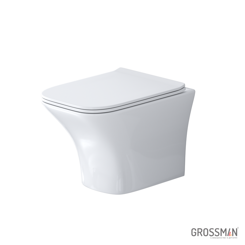 картинка Унитаз подвесной Grossman Galaxy GR-4476S безободковый с тонкой крышкой 