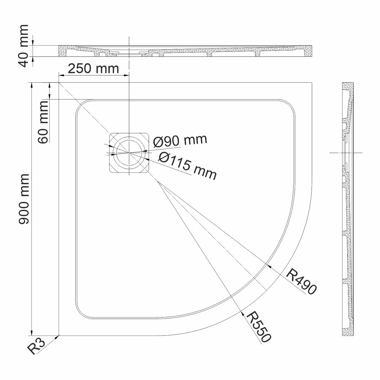 фото Душевой поддон WasserKRAFT 19T01 