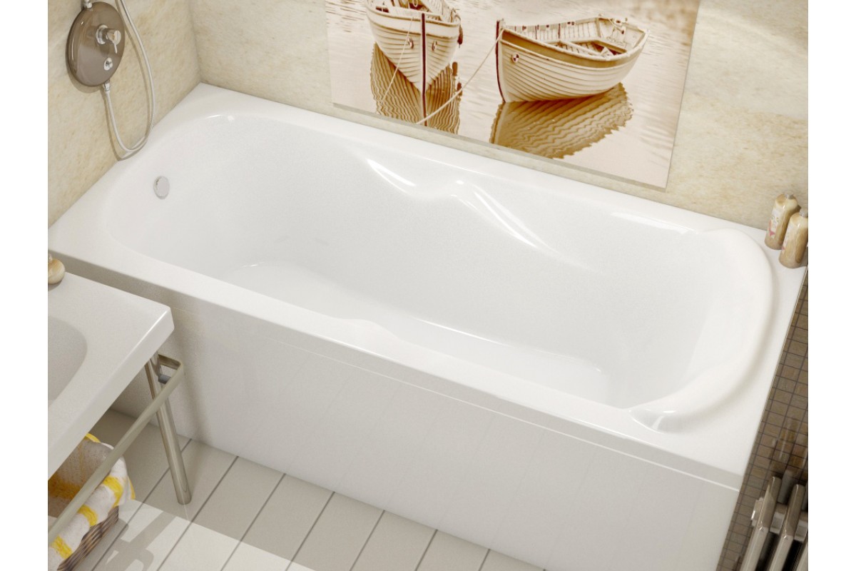картинка Акриловая ванна Relisan Marina 170x75 с каркасом и слив-переливом 