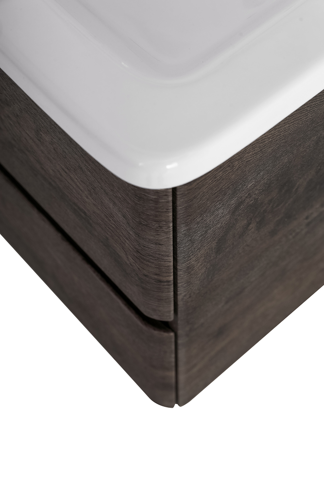 фото Тумба с раковиной подвесная BelBagno ALBANO-CER 60 Rovere Nature Grigio, раковина белая 
