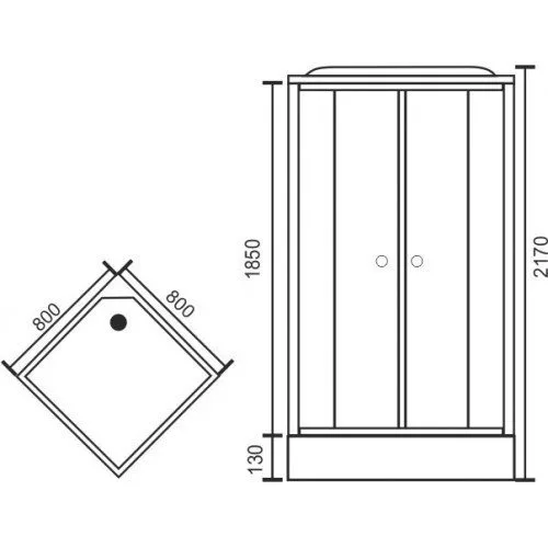 картинка Душевая кабина Royal Bath 80HP7-WT-CH (белое/прозрачное) 80x80x217 