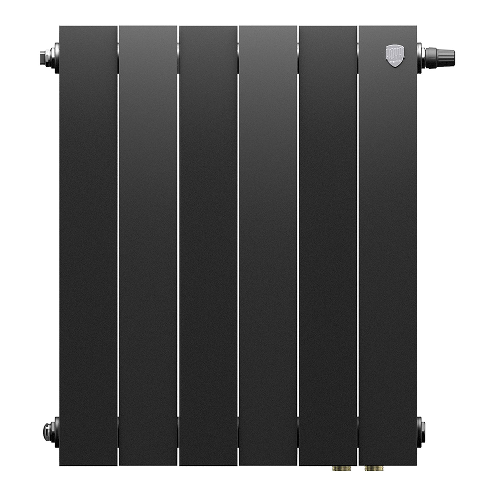 картинка Радиатор биметаллический Royal Thermo PianoForte 500 Чёрный VR80 6 секций 