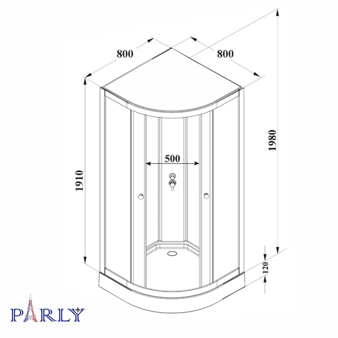 картинка Кабина душевая PARLY BETT B831 80х80х210 