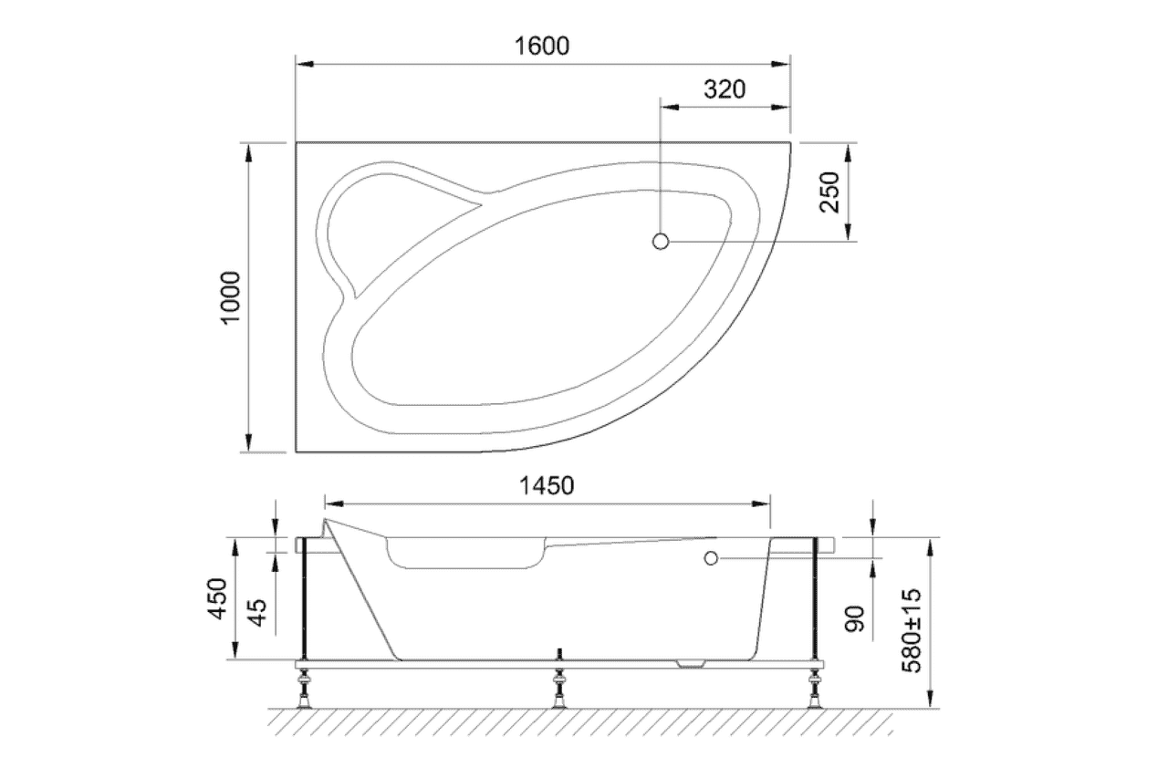 картинка Акриловая ванна Royal Bath Alpine 160x100 L 