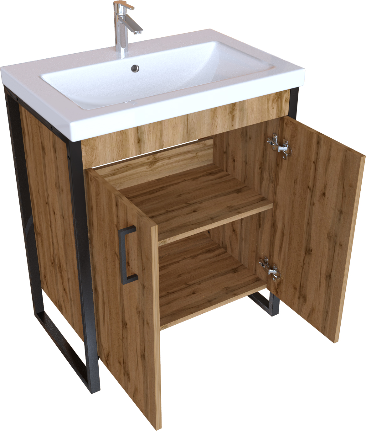 картинка Тумба 1Marka Grunge Loft 70Н, дуб вотан  в ванную комнату