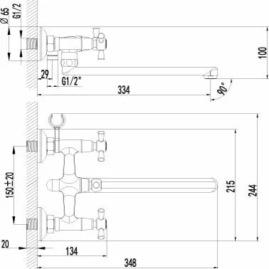 картинка Смеситель для ванны Lemark Contour LM7451C 