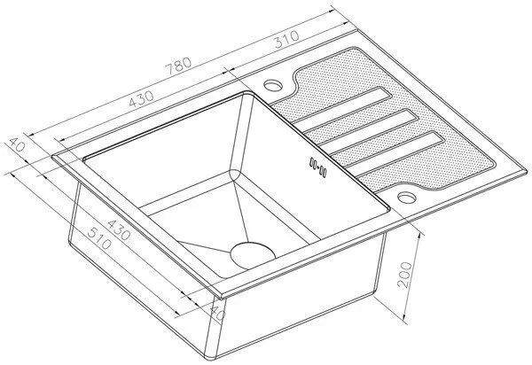 картинка Кухонная мойка ZORG Inox Glass GL-7851-BLACK 