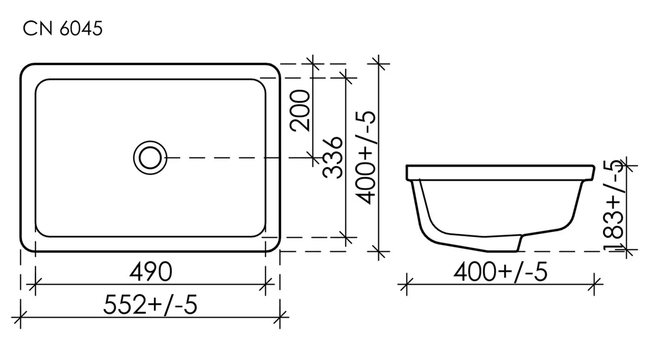 картинка Встраиваемая раковина Ceramicanova Element CN6045 цвет белый 55х40 см 