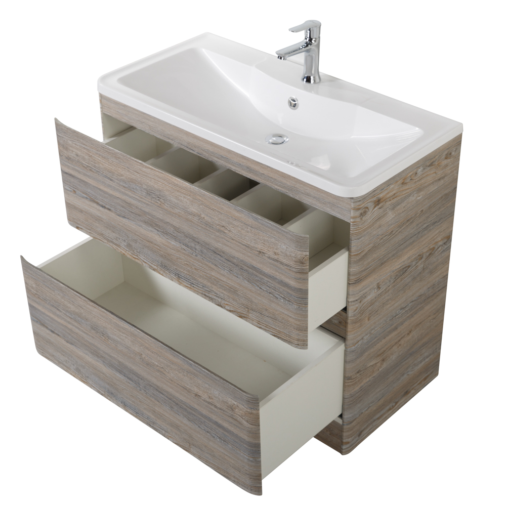фото Тумба с раковиной напольная BelBagno ALBANO 100 Pino Scania, раковина белая 