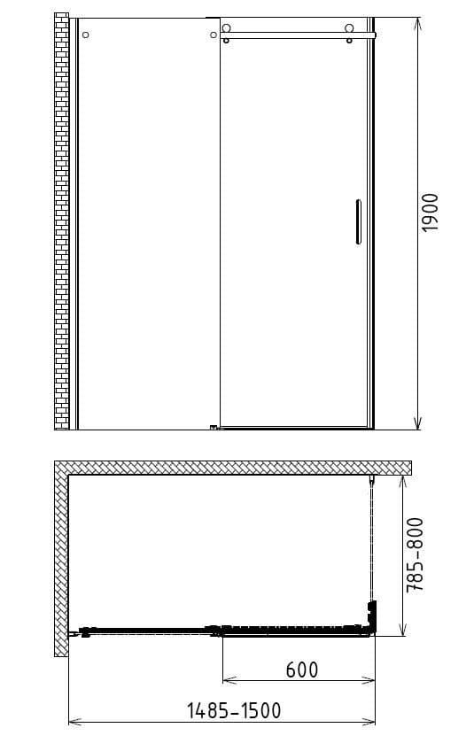 фото Душевой уголок Gemy Modern Gent S25151 L 