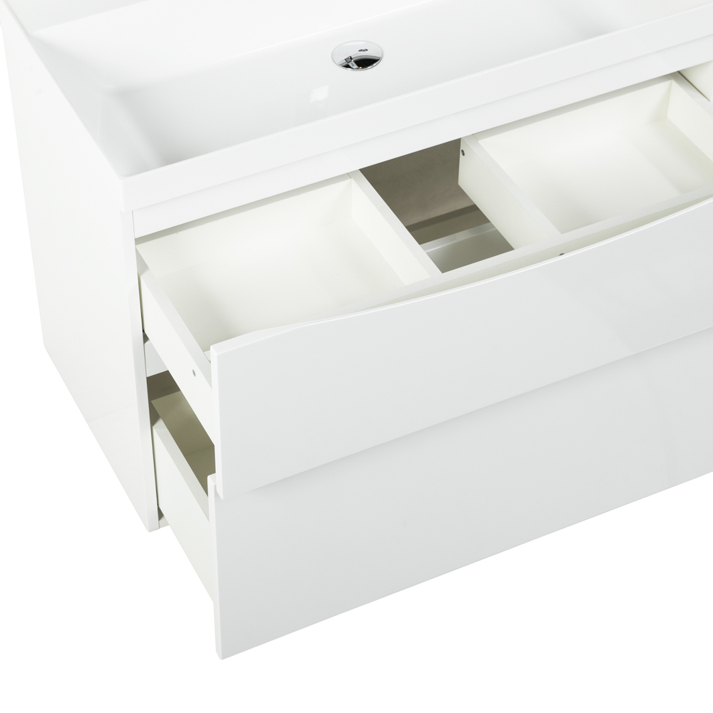 фото Тумба с раковиной подвесная BelBagno MARINO-H60 80 Bianco Lucido, раковина белая 