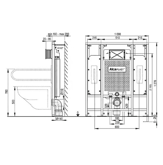 картинка Система инсталляции для унитазов AlcaPlast Sadromodul A101/1300H 