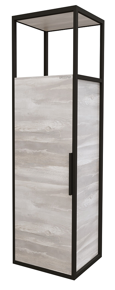 фото Шкаф-пенал Grossman Лофт 40 универсальный, шанико/металл черный 