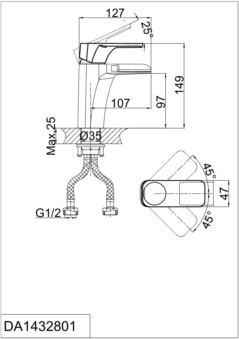 картинка Смеситель для раковины D&K Berlin Technische DA1432815 