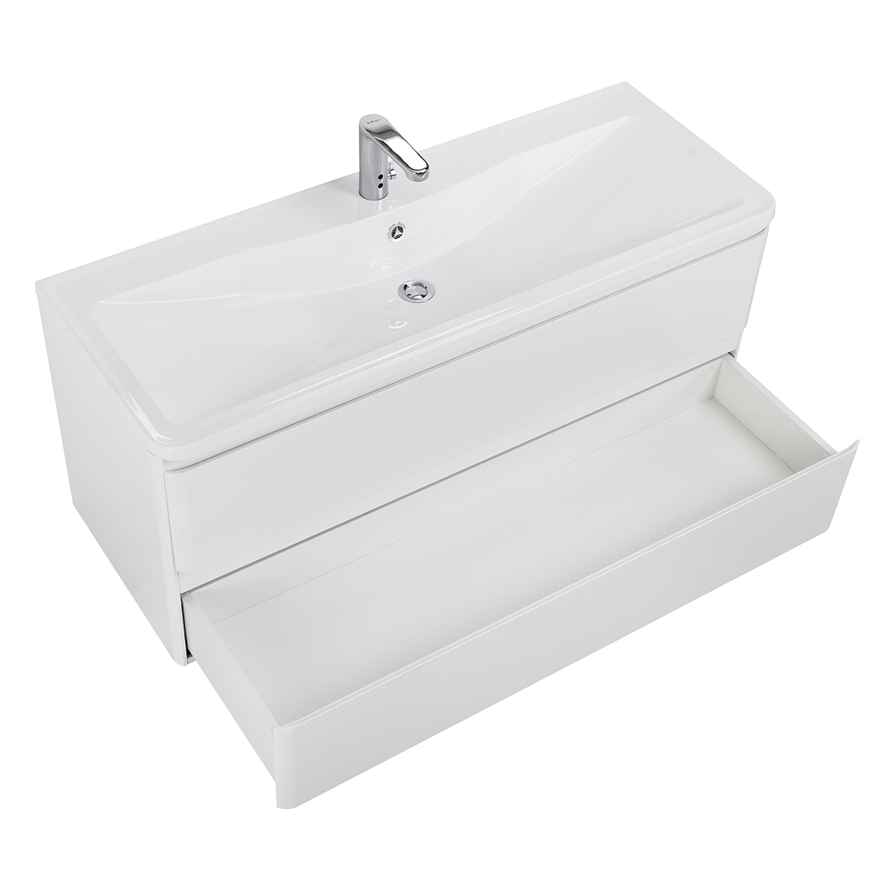 фото Тумба с раковиной подвесная BelBagno ALBANO 120 Bianco Lucido, раковина белая 