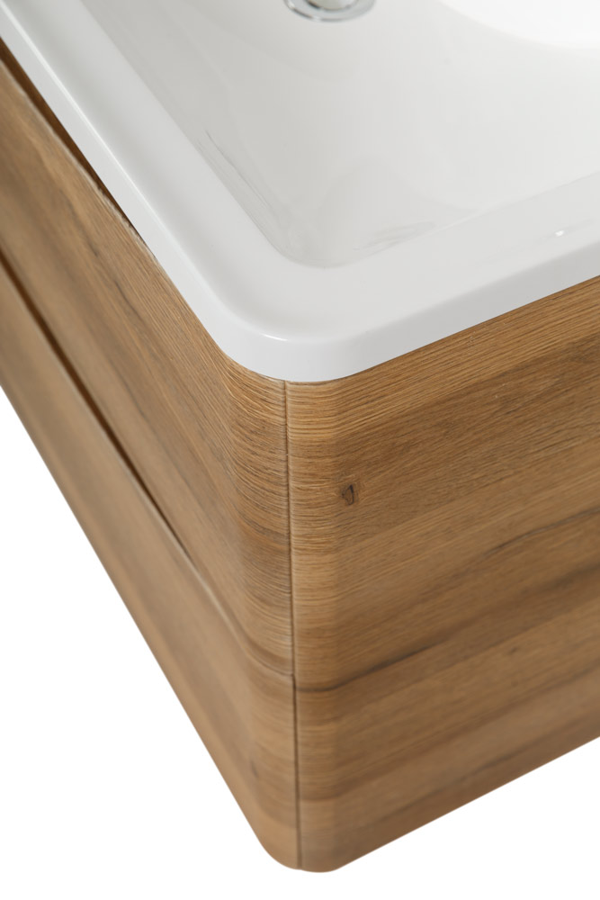 фото Тумба с раковиной подвесная BelBagno ACQUA 100 Rovere Rustico, раковина белая 