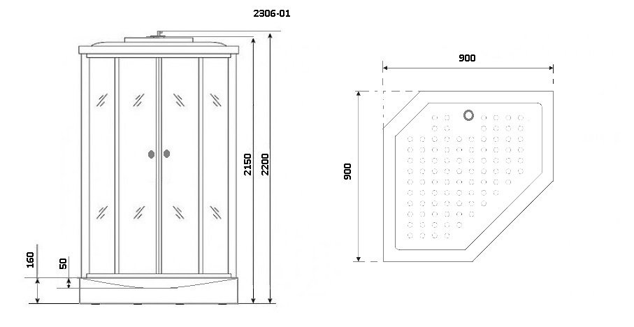 картинка Душевая кабина Niagara Ultra NG-2306-01 900х900х2200 