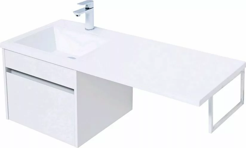 фото Тумба с раковиной Aquanet Токио 110 L белый (подвесная, 1 ящик) арт. 00239208 