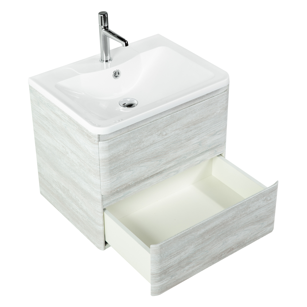 фото Тумба с раковиной подвесная BelBagno ALBANO 70 Rovere Vintage Bianco, раковина белая 