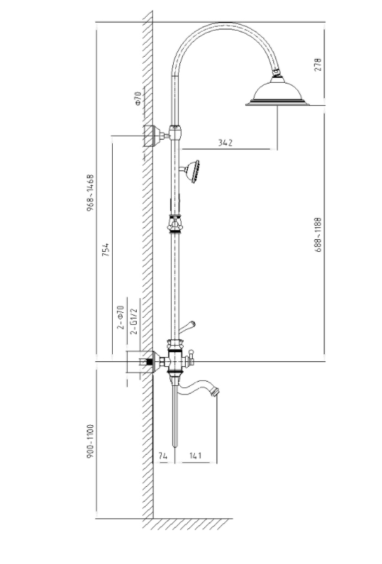 картинка Душевая стойка Timo Adelia SX-6010/00 хром 