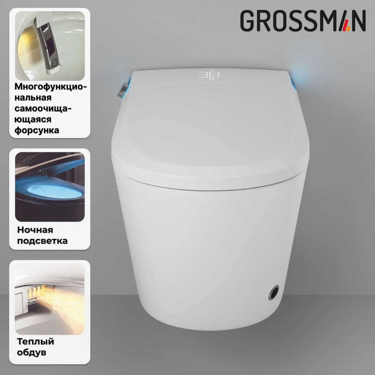 картинка Комплект 2 в 1 Grossman инсталляция 901.K31.01.000 и унитаз GR-5702 smart 