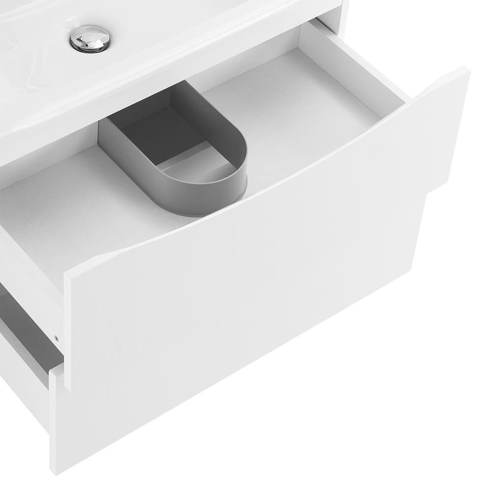 фото Тумба с раковиной подвесная BelBagno MARINO 75 Bianco Opaco, раковина белая 