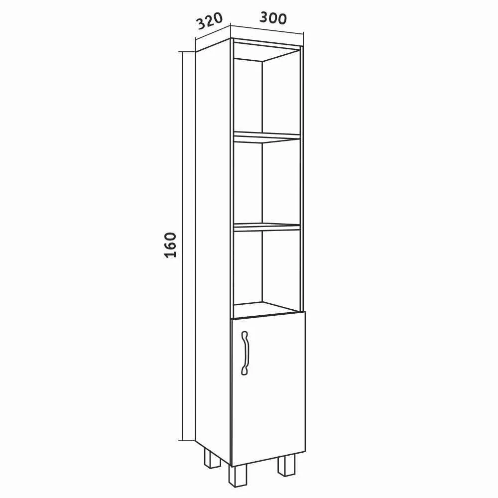 фото Пенал напольный Grossman Флай-30 см дуб сонома/серая 