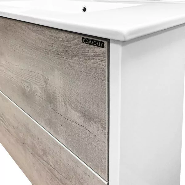 фото Тумба с раковиной Comforty Женева 90 дуб белый 