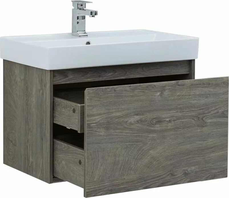 фото Тумба с раковиной Aquanet Nova Lite 75 дуб рошелье (1 ящик) арт. 00245242 