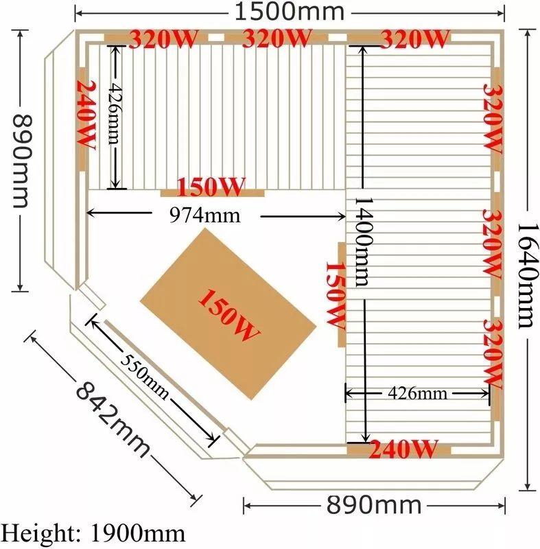 картинка Инфракрасная сауна SaunaMagic Cedar CST Corner Medium (150х150) 