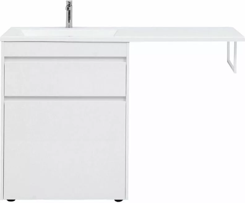 фото Тумба с раковиной Aquanet Токио 130 L белый (напольная, 1 ящик) арт. 00239302 