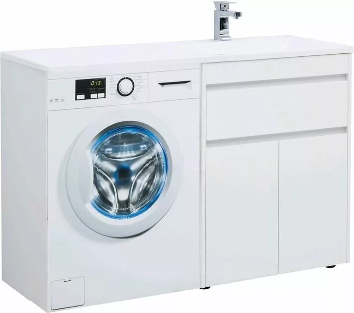 фото Тумба с раковиной Aquanet Токио 130 R белый (напольная, 1 ящик, 2 дверцы) арт. 00239216 