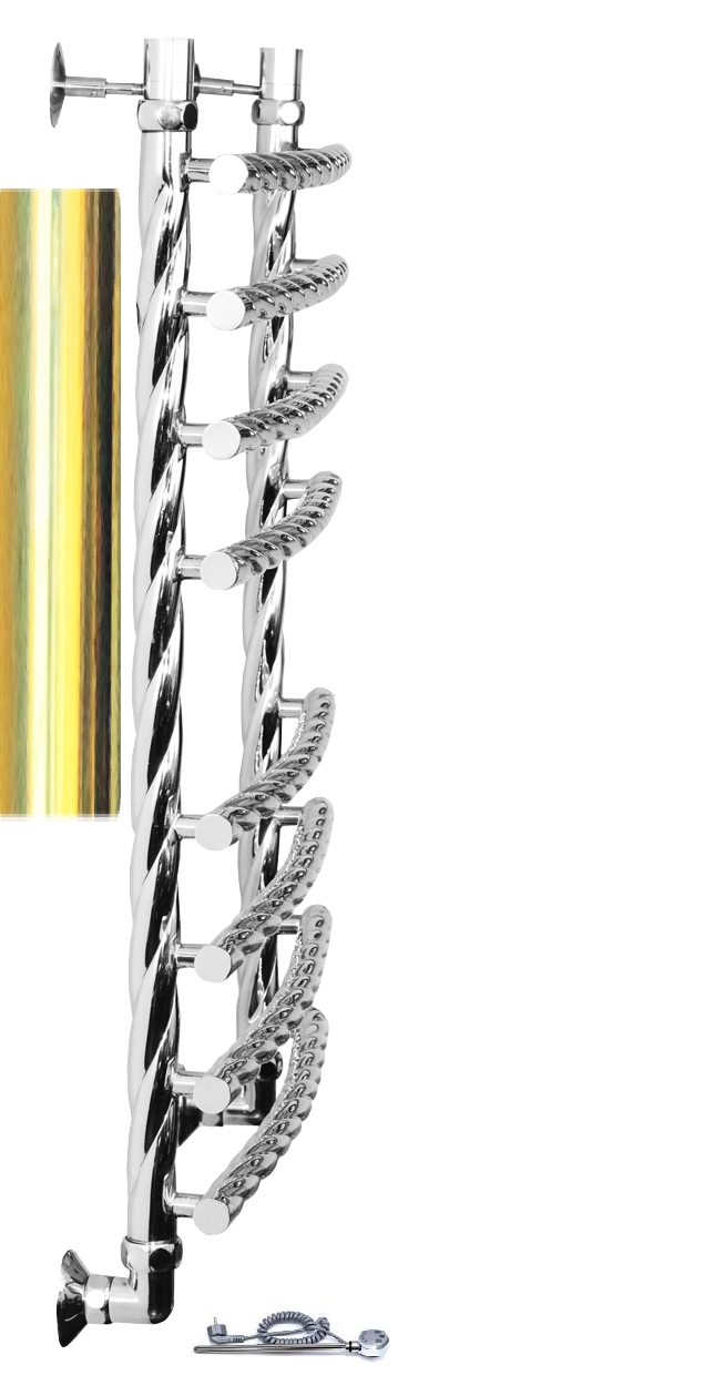 картинка Полотенцесушитель Двин R BRAID electro 60/50 1"-3/4"-1/2" Электрический  ТЭН справа К эл, Золотой хром (4627170784286) 