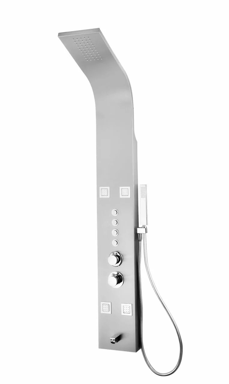 картинка Душевая панель Denberg LT-201 с термостатом нержавеющая сталь 